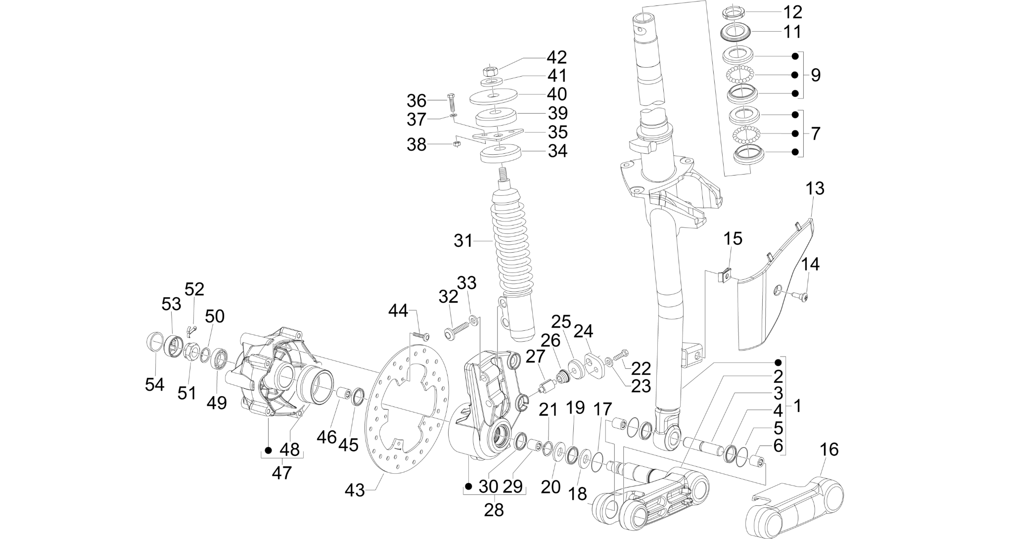 Fork/steering tube - Steering bearing unit