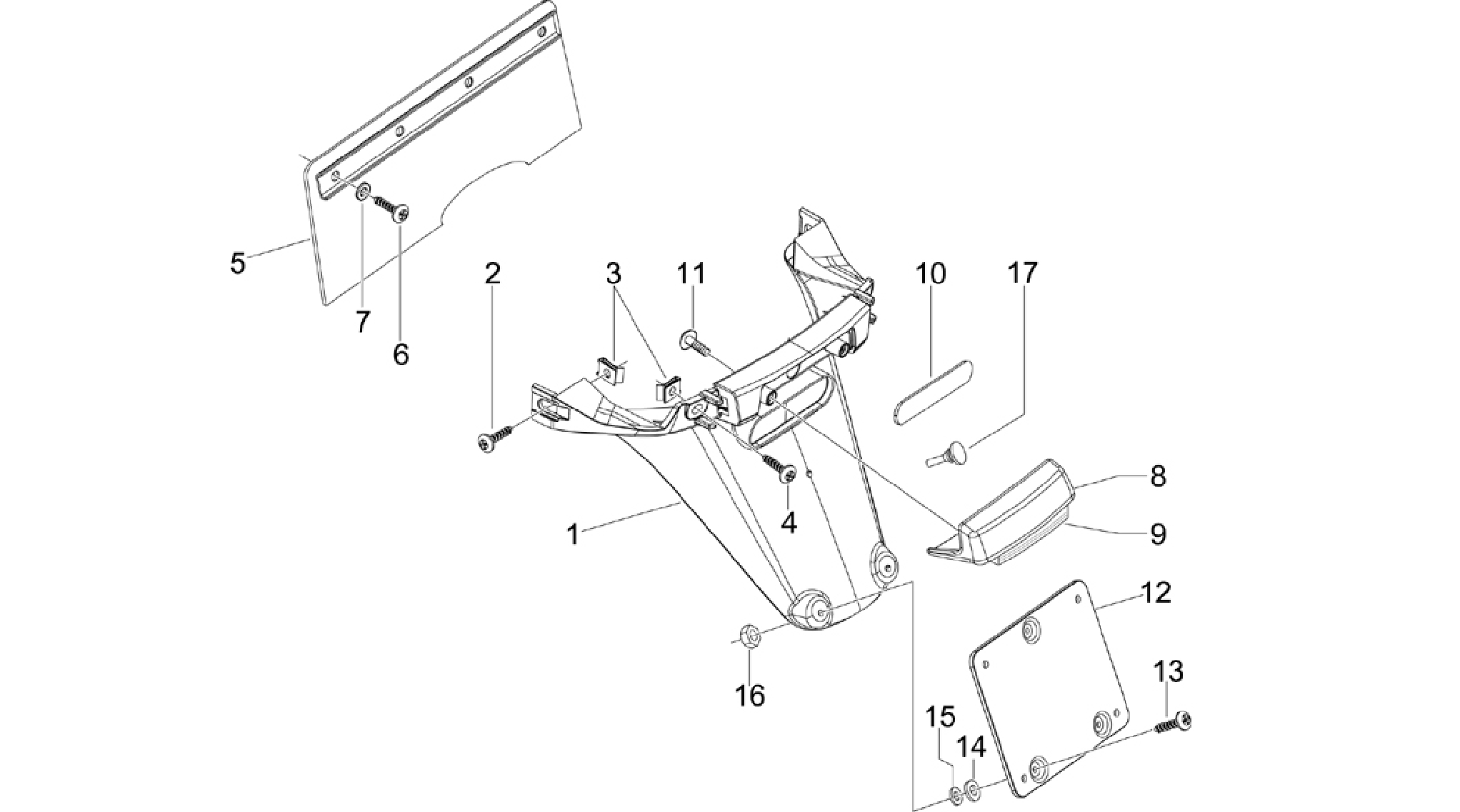 Rear cover - Splash guard