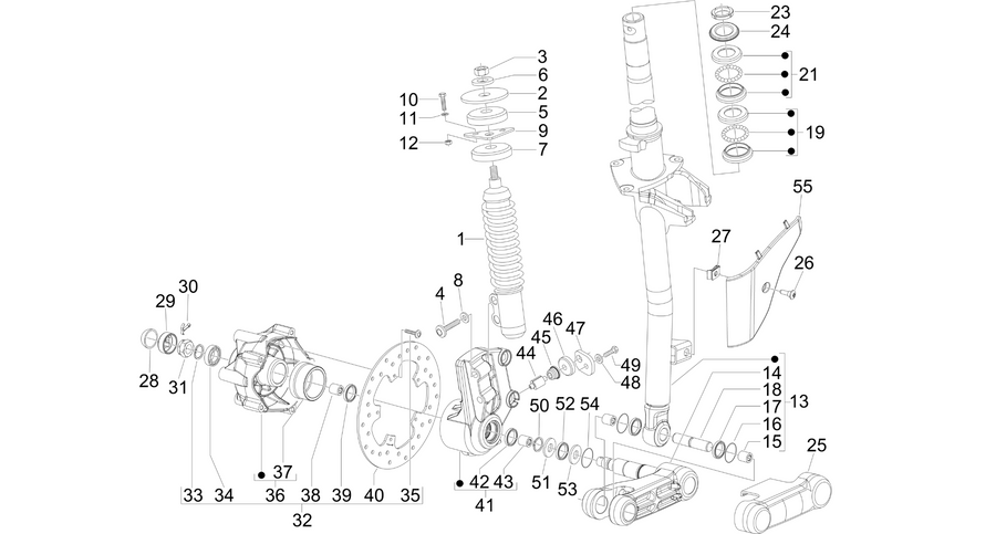 Fork/steering tube - Steering bearing unit