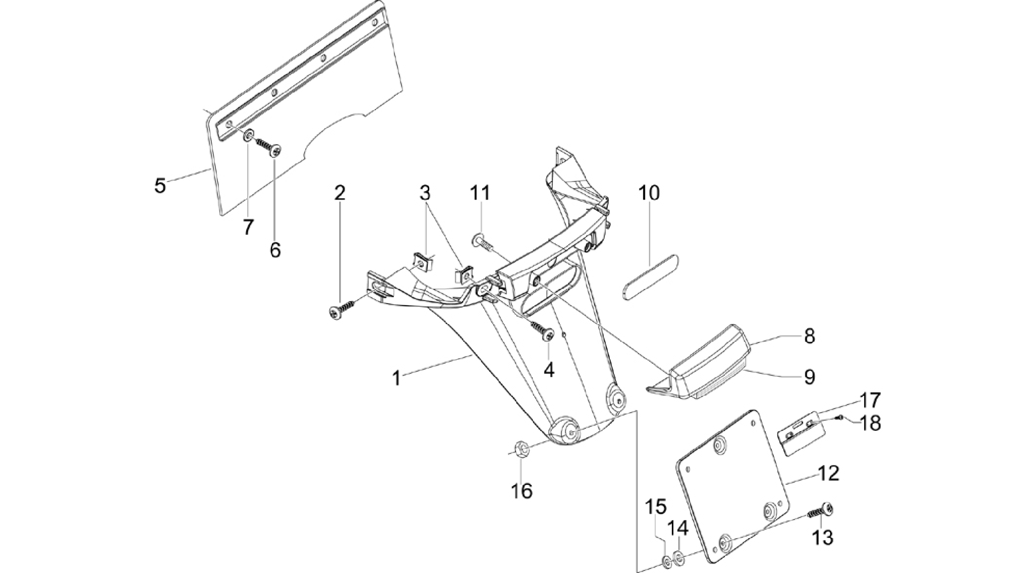 Rear cover - Splash guard