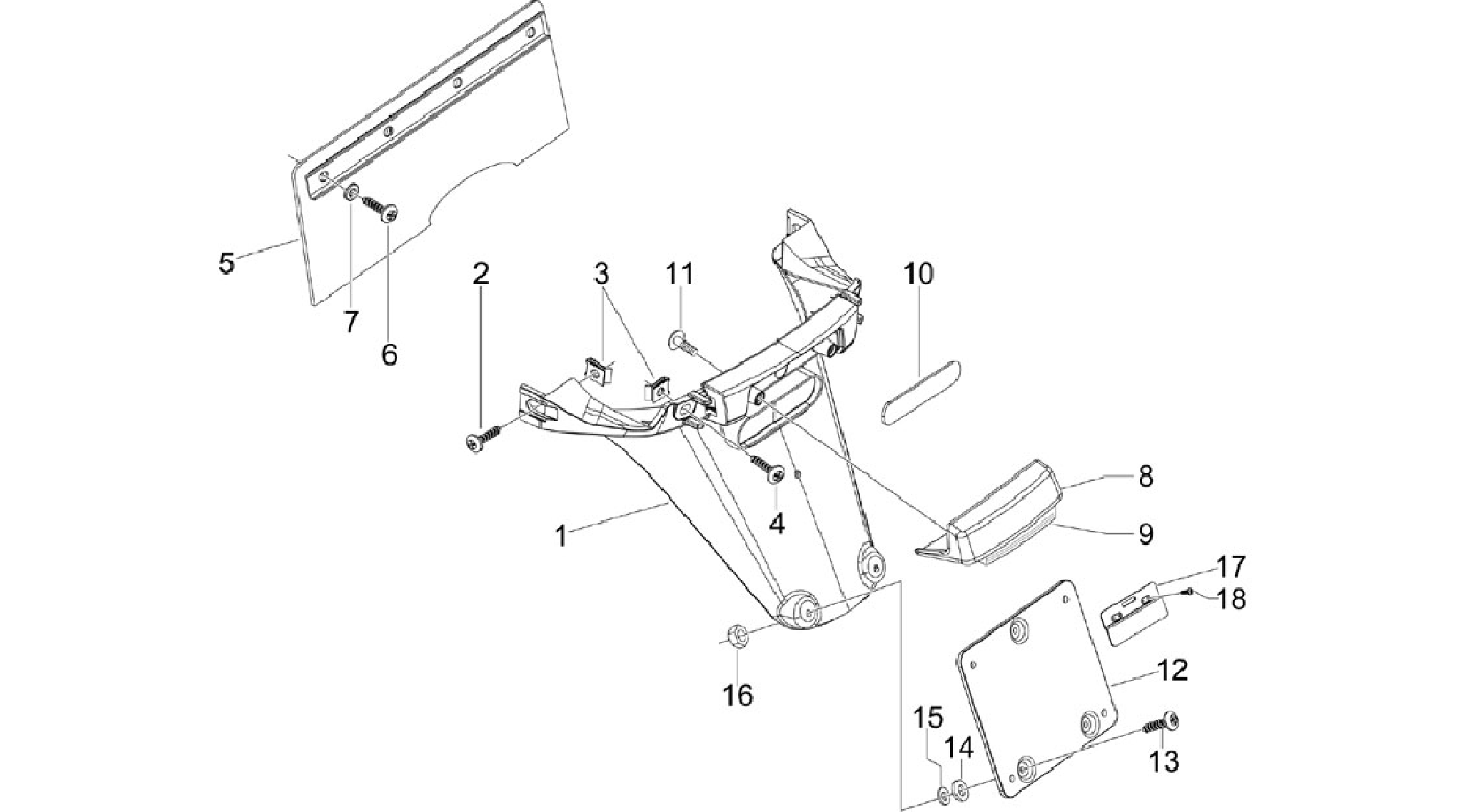Rear cover - Splash guard