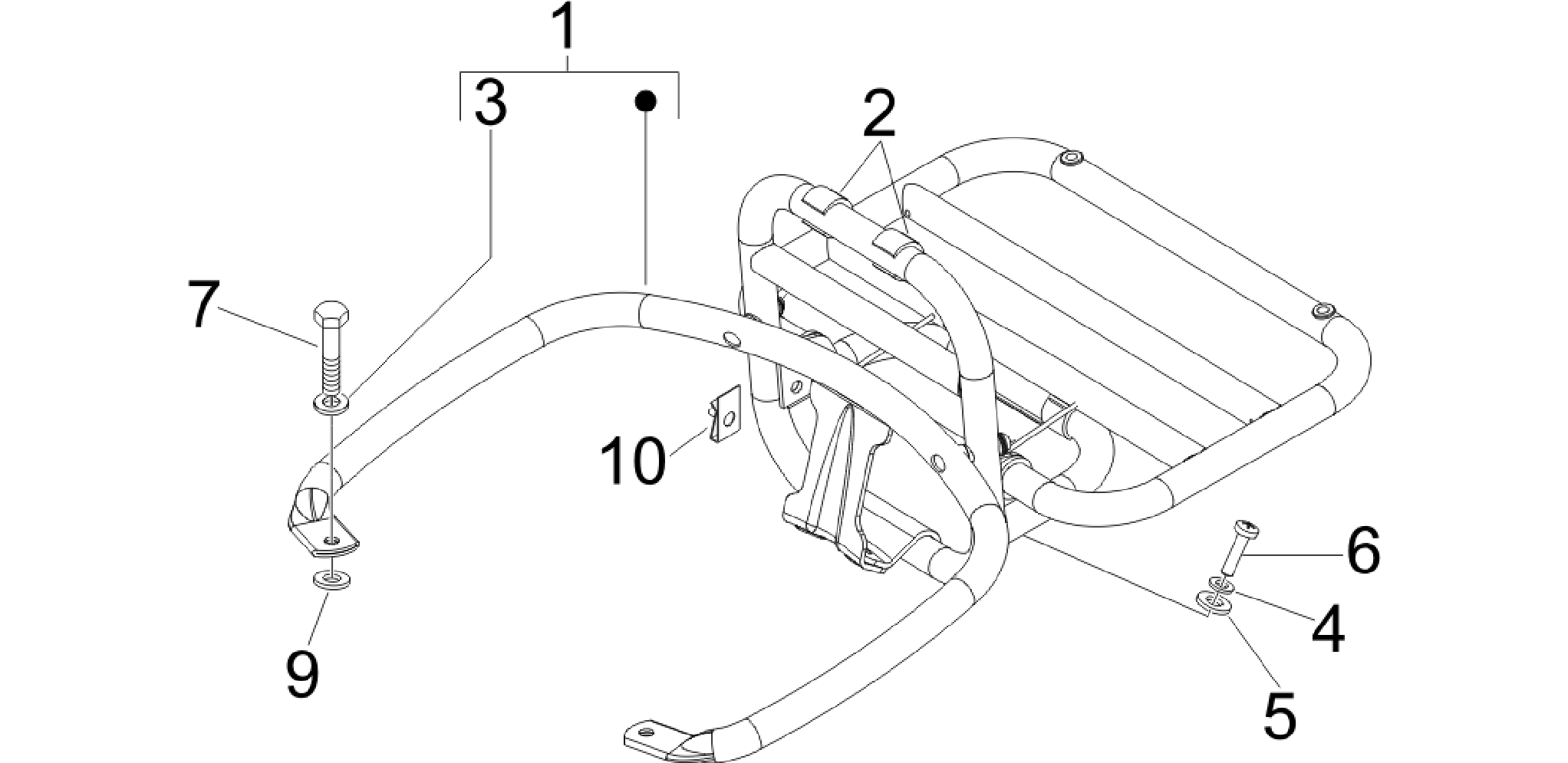 Rear luggage rack