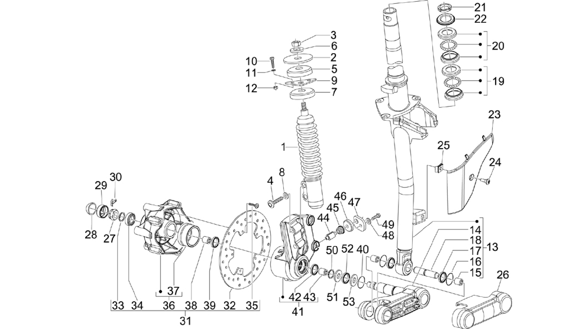 Fork/steering tube - Steering bearing unit