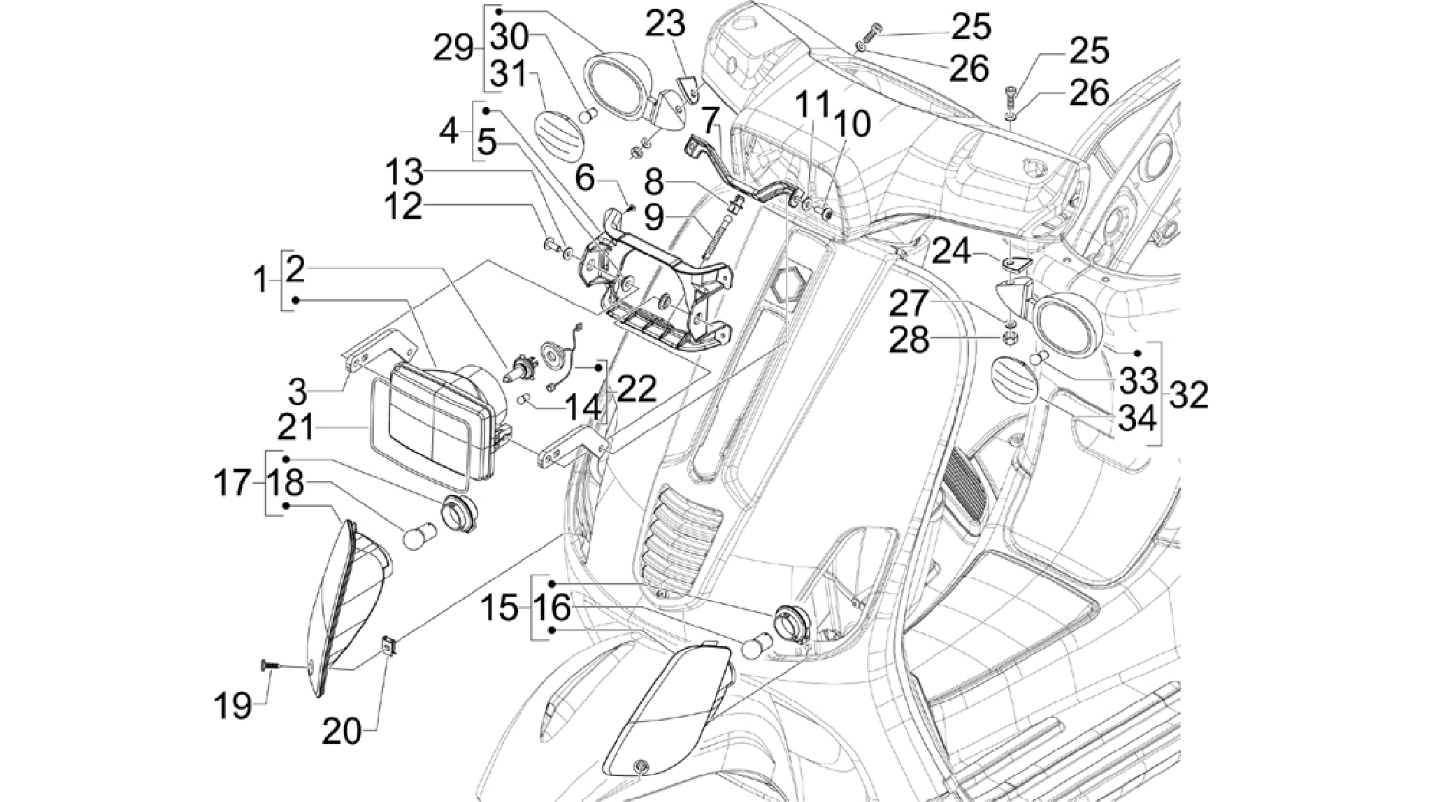 Front headlamps - Turn signal lamps