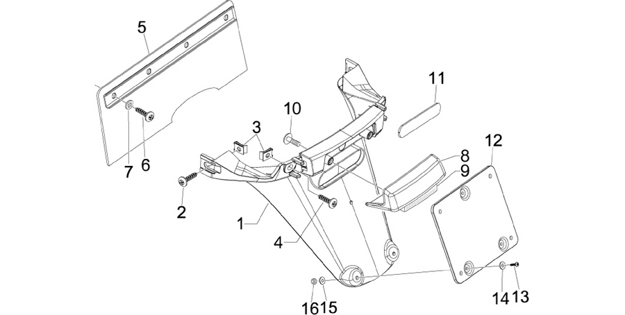 Rear cover - Splash guard