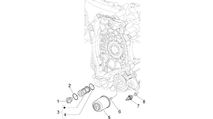 Flywheel magneto cover - Oil filter