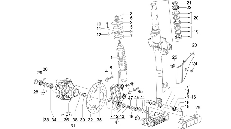 Fork/steering tube - Steering bearing unit