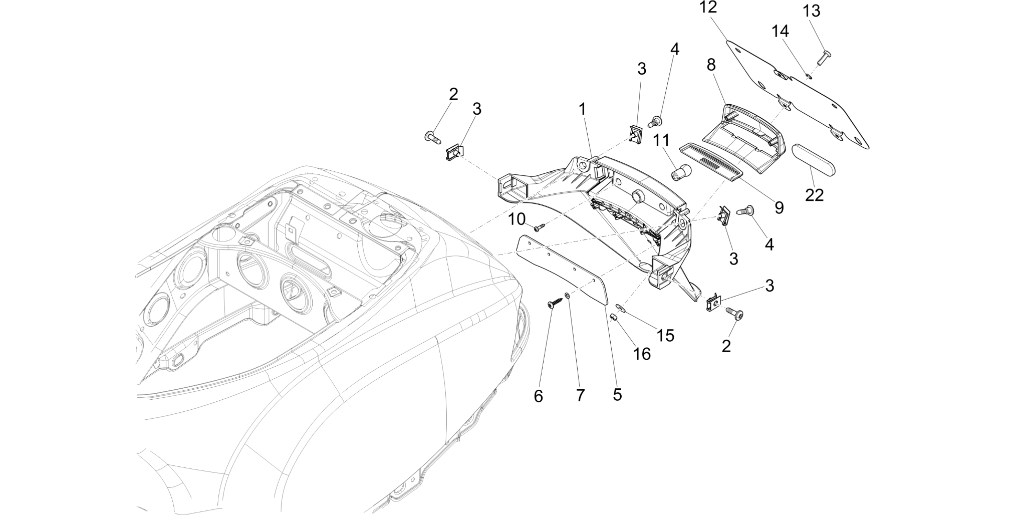 Rear cover - Splash guard