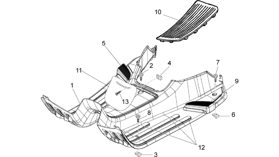 Central cover - Footrests