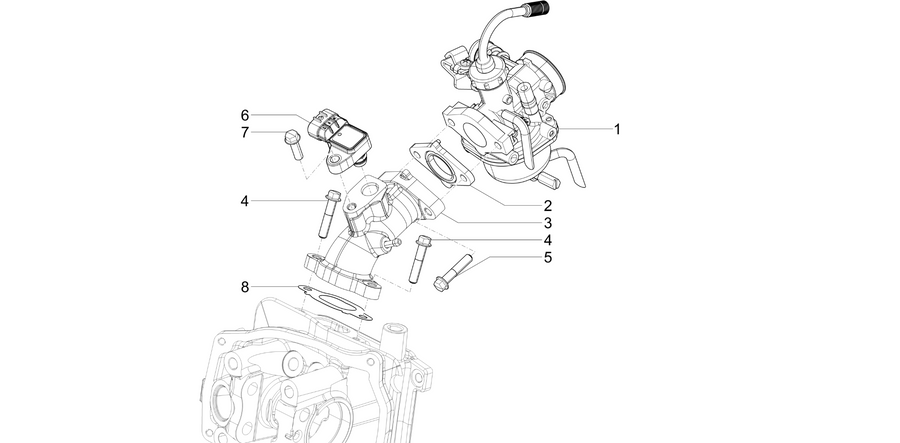 Carburettor, assembly - Union pipe