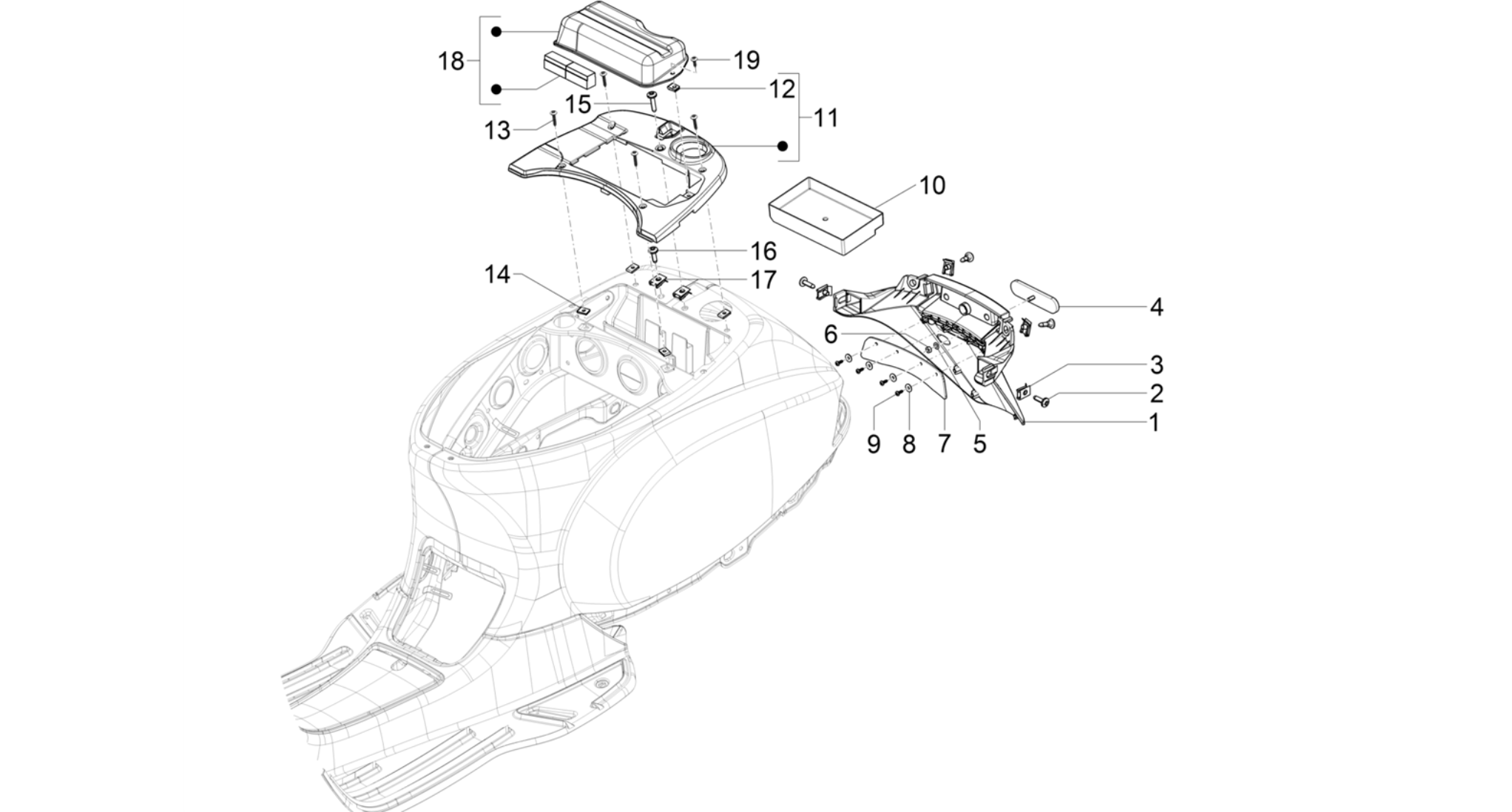 Rear cover - Splash guard