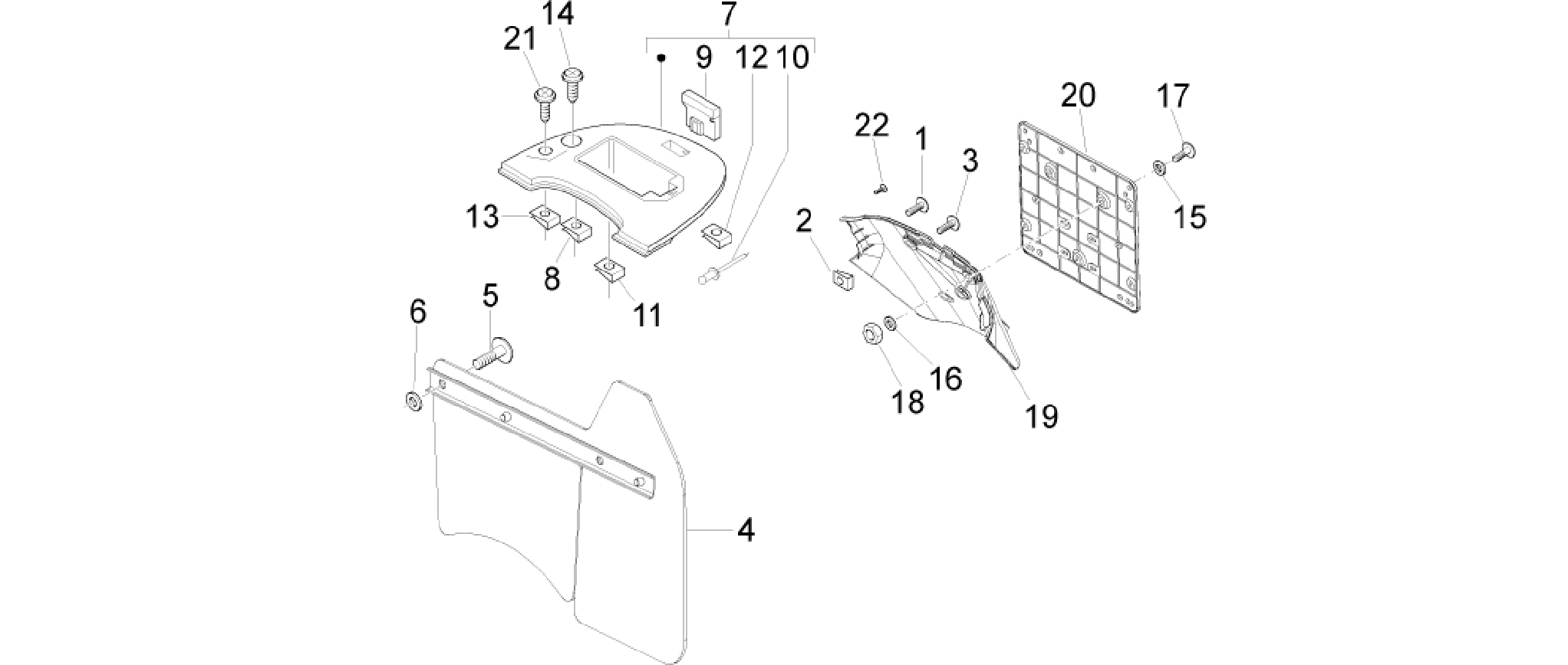Rear cover - Splash guard