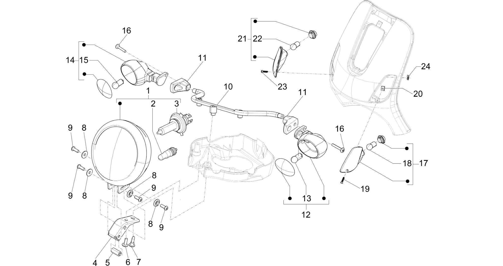 Front headlamps - Turn signal lamps