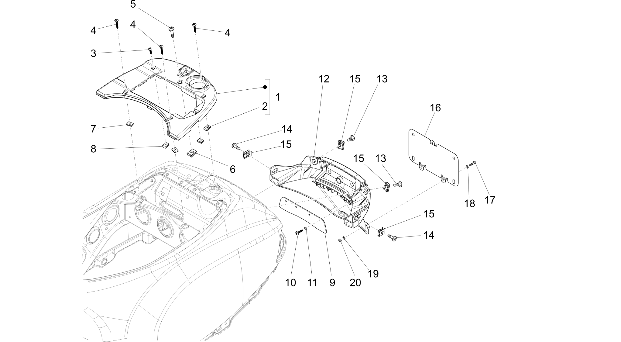 Rear cover - Splash guard