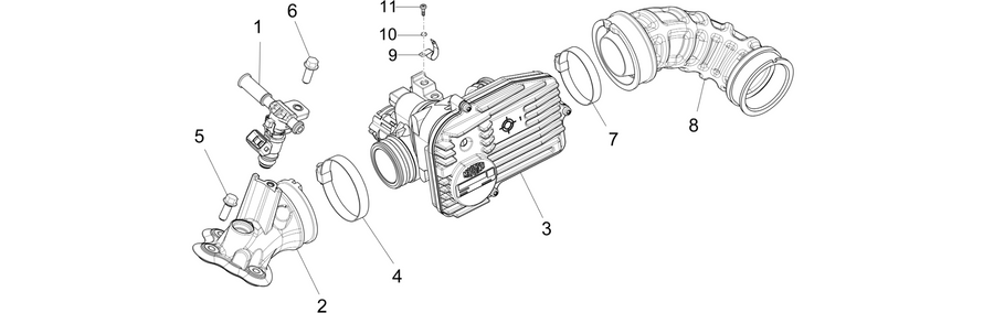 Throttle body - Injector - Induction joint
