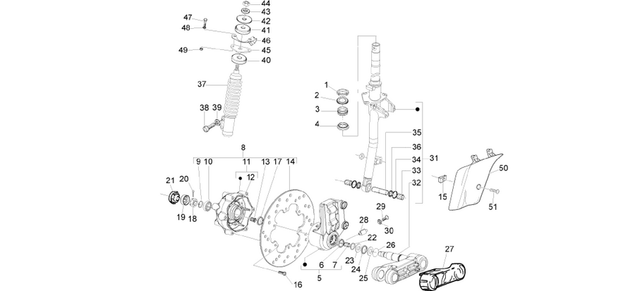 Fork/steering tube - Steering bearing unit