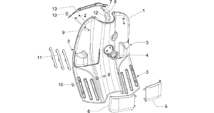 Front glove-box - Knee-guard panel