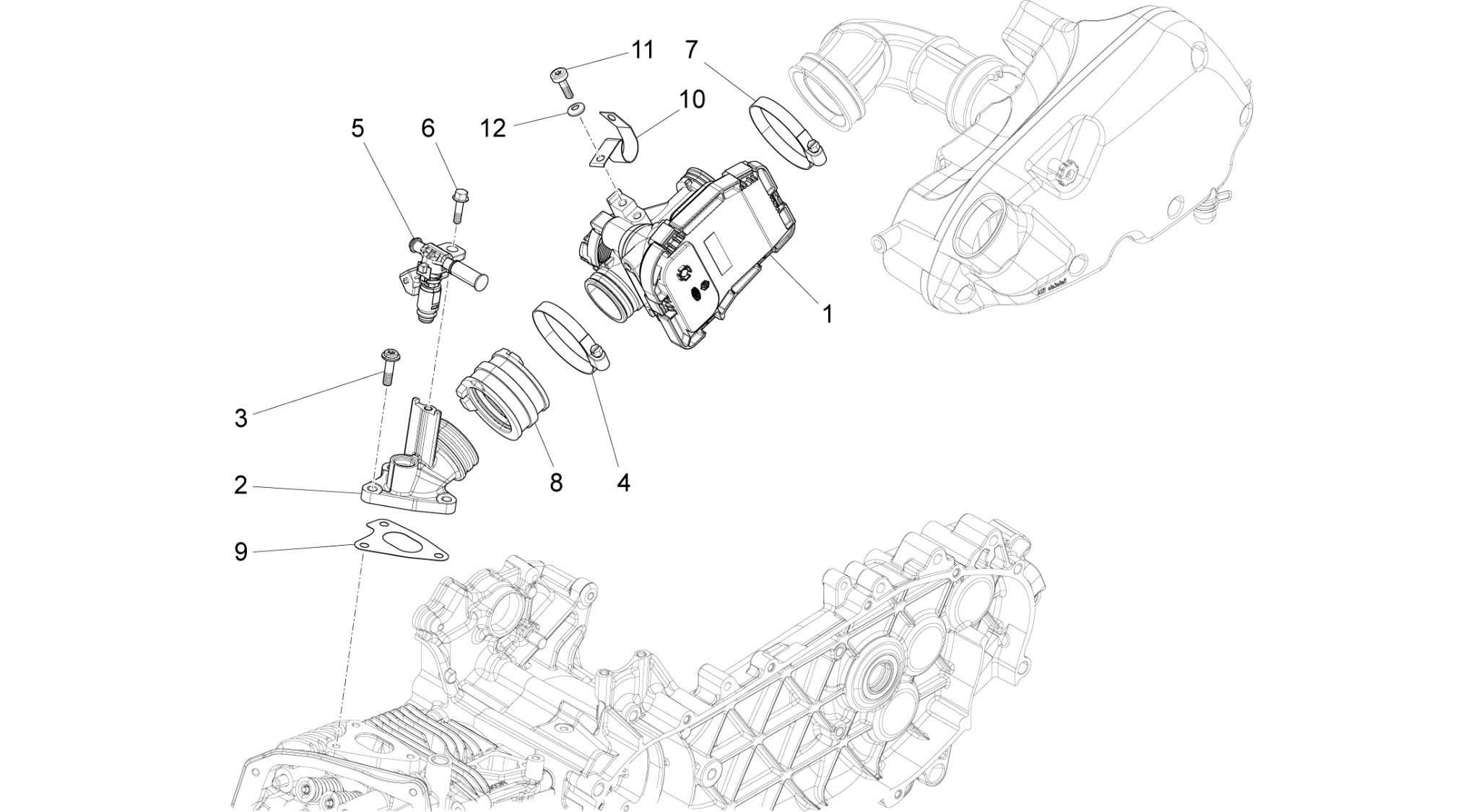 Throttle body - Injector - Induction joint