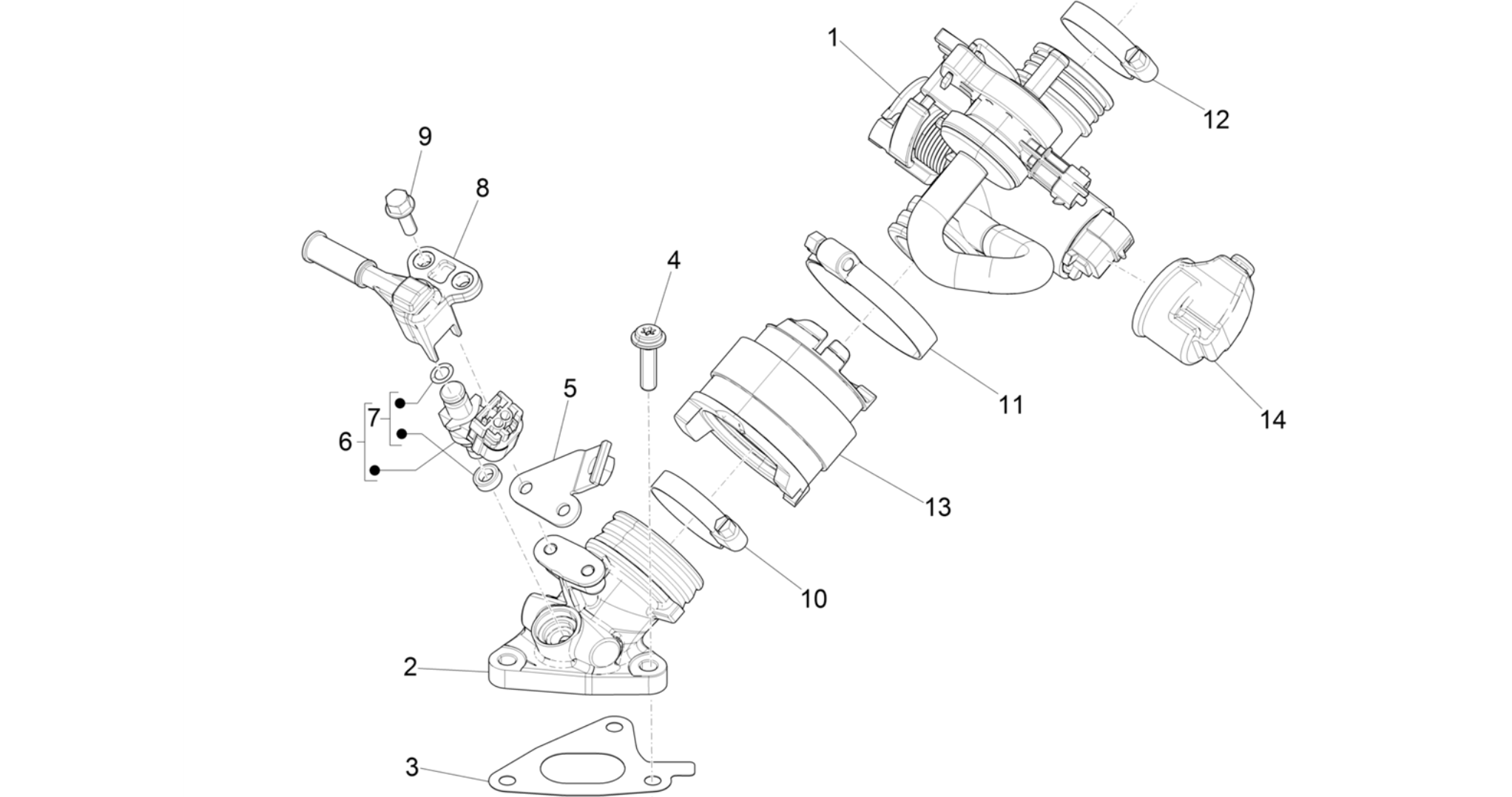 Throttle body - Injector - Induction joint