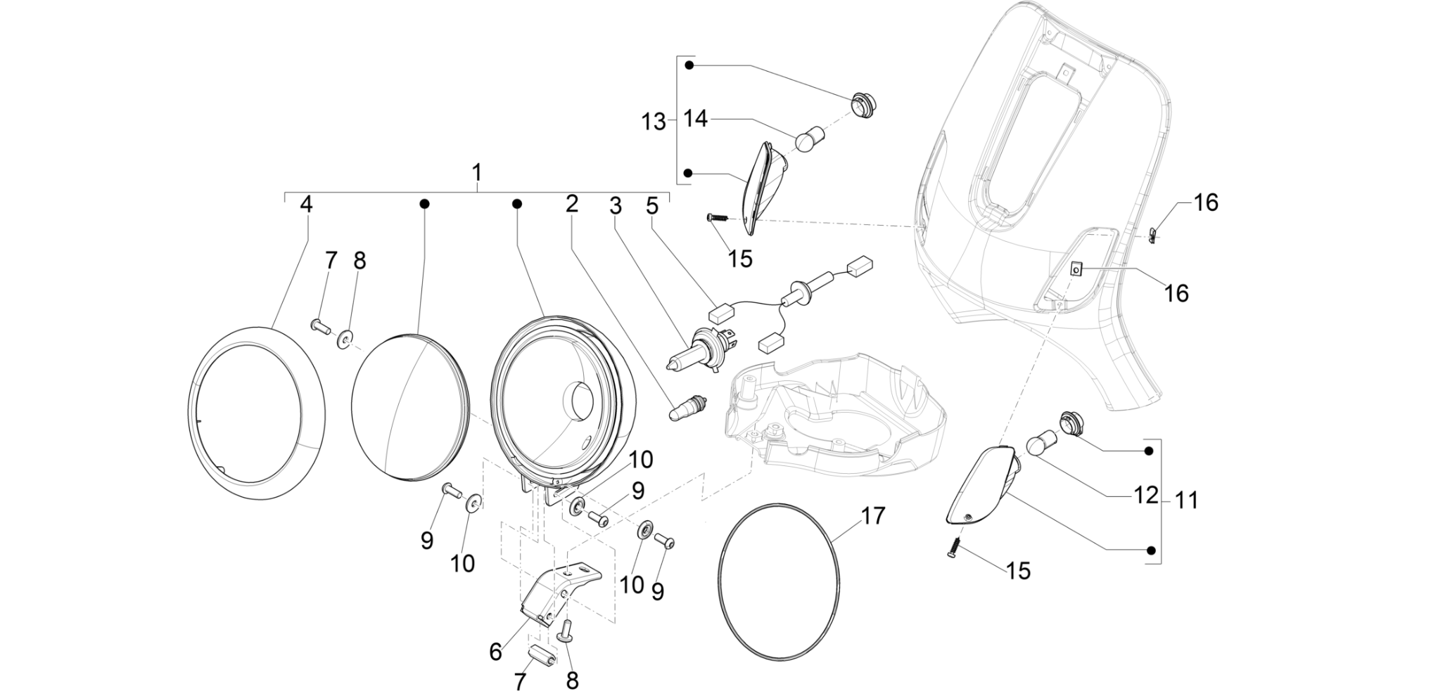 Front headlamps - Turn signal lamps