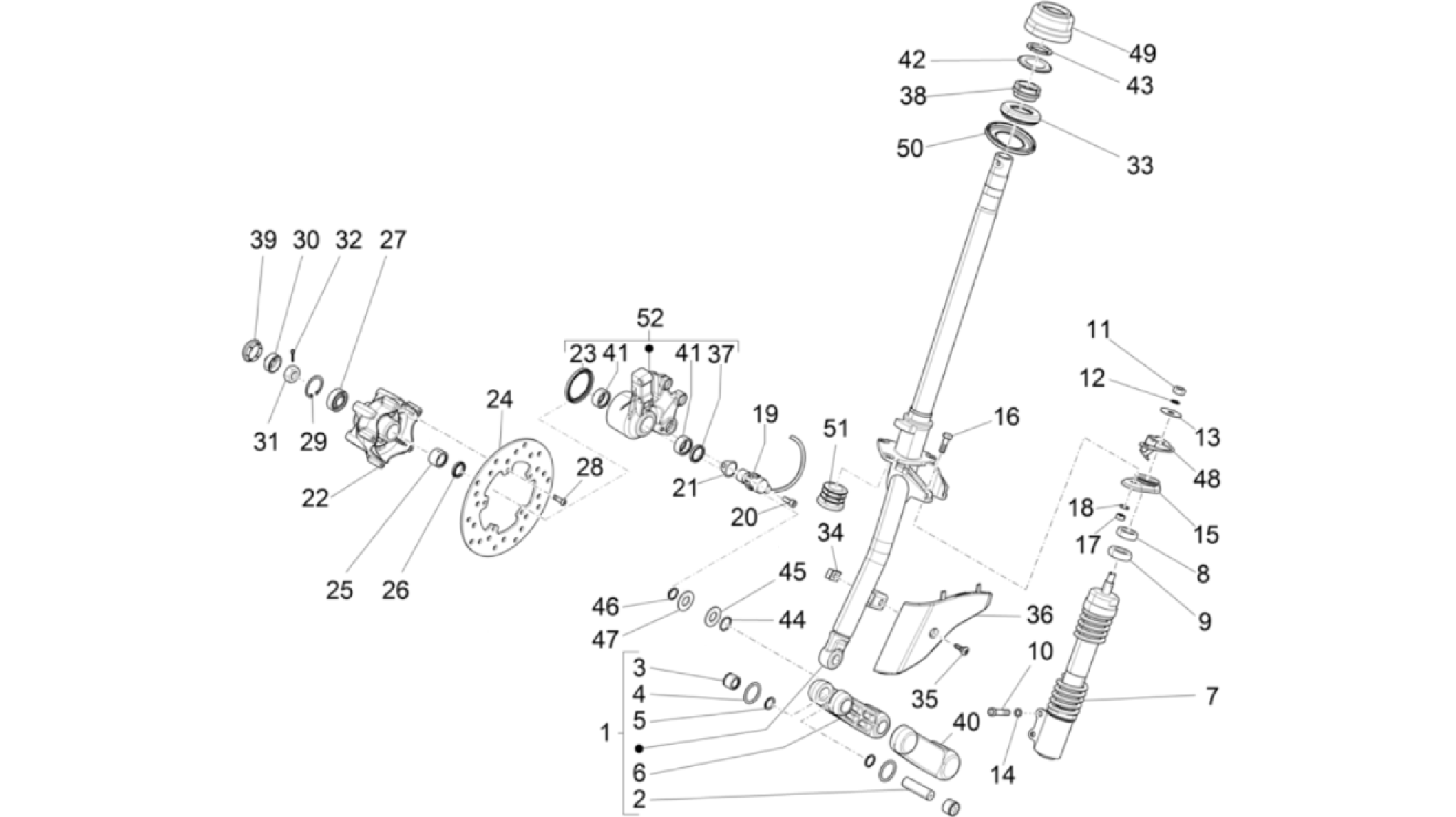 Fork/steering tube - Steering bearing unit