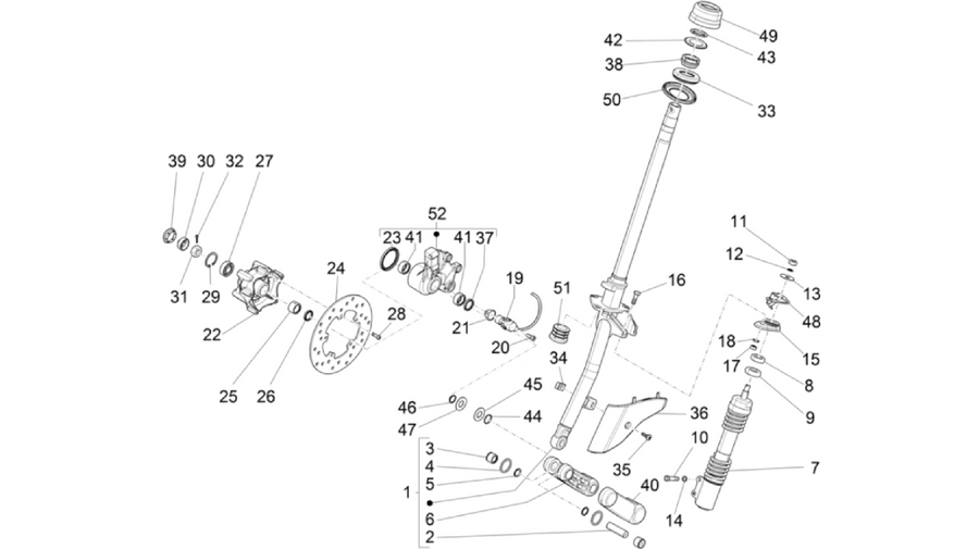 Fork/steering tube - Steering bearing unit