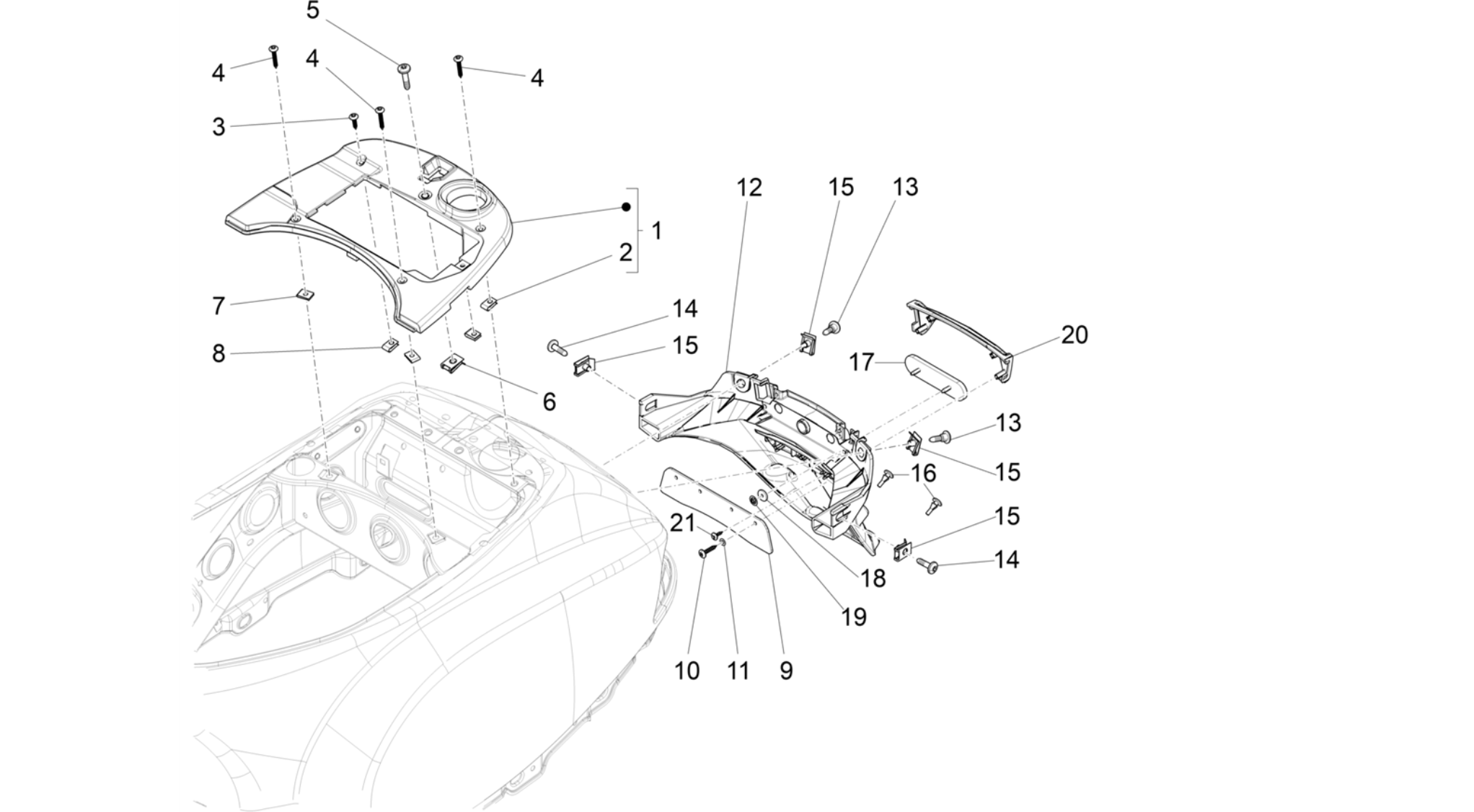 Rear cover - Splash guard