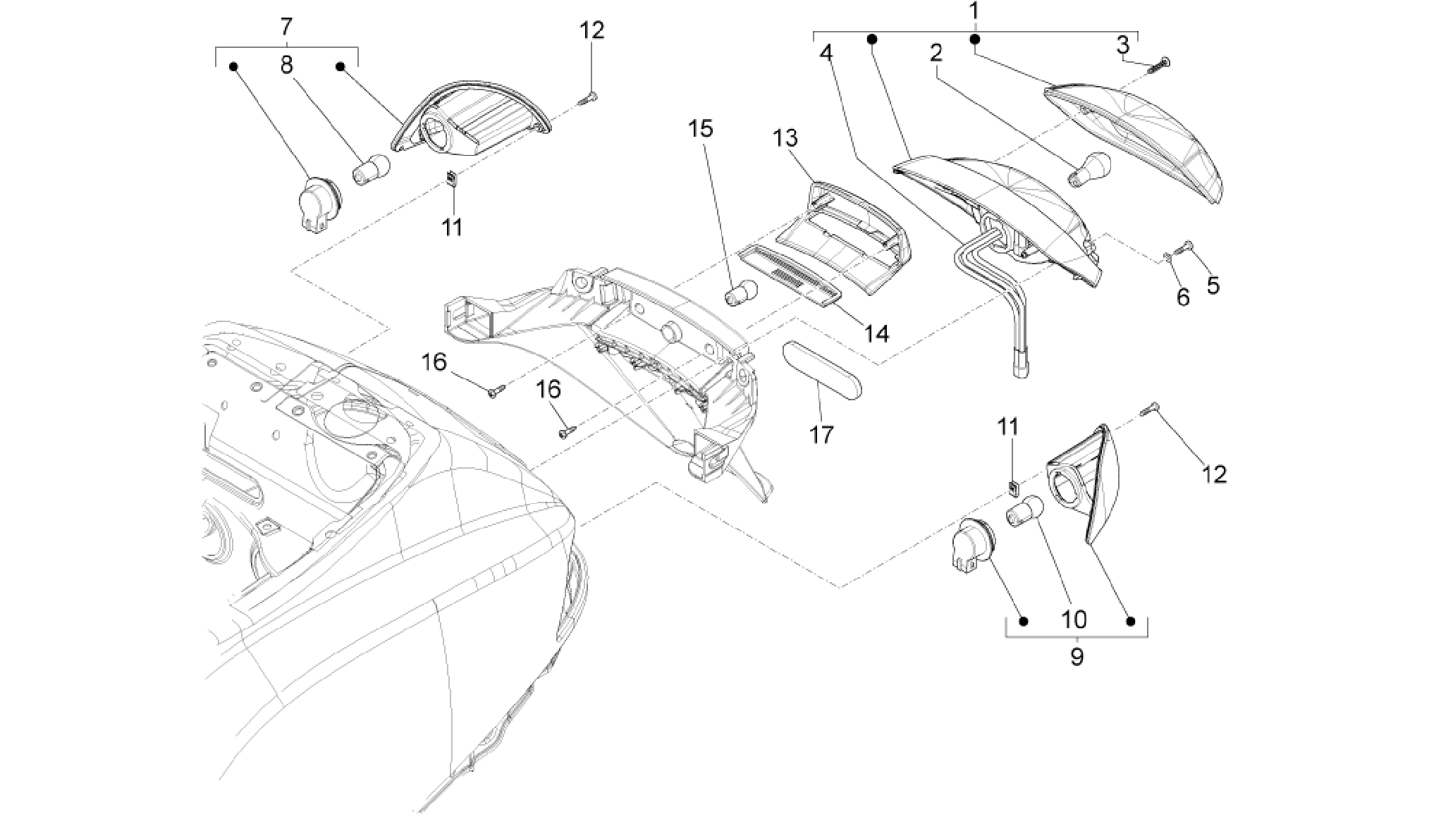 Rear headlamps - Turn signal lamps