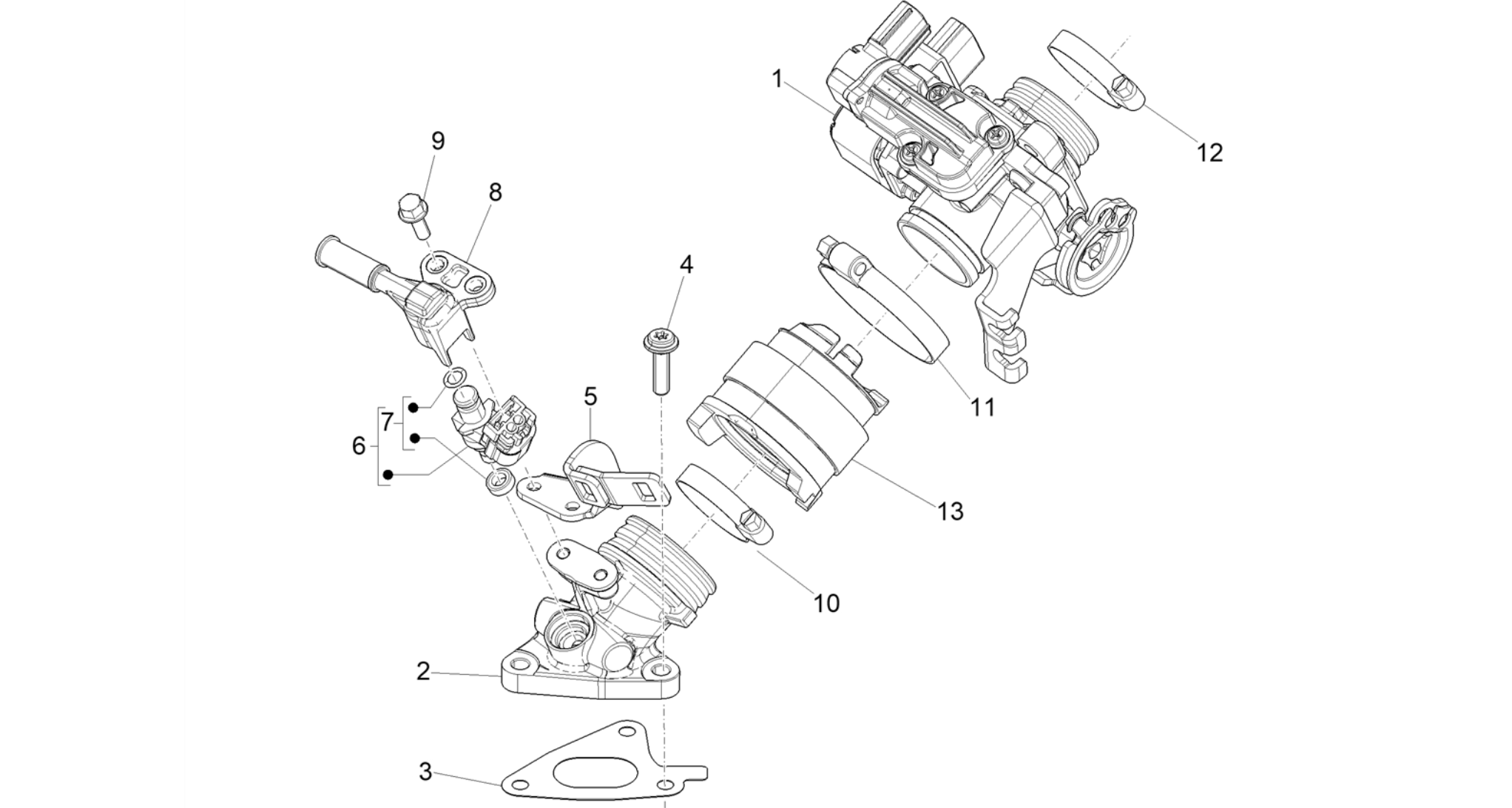 Throttle body - Injector - Induction joint