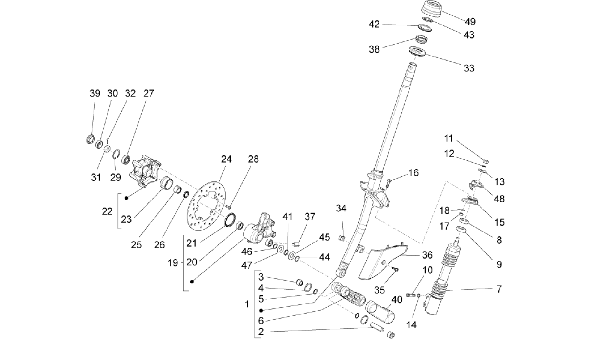 Fork/steering tube - Steering bearing unit