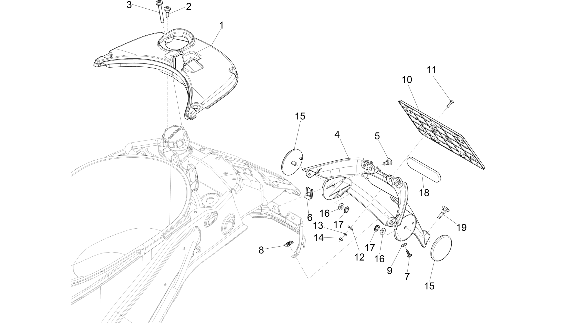 Rear cover - Splash guard