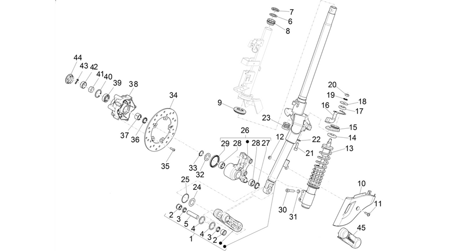 Fork/steering tube - Steering bearing unit