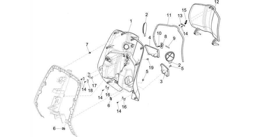 Front glove-box - Knee-guard panel