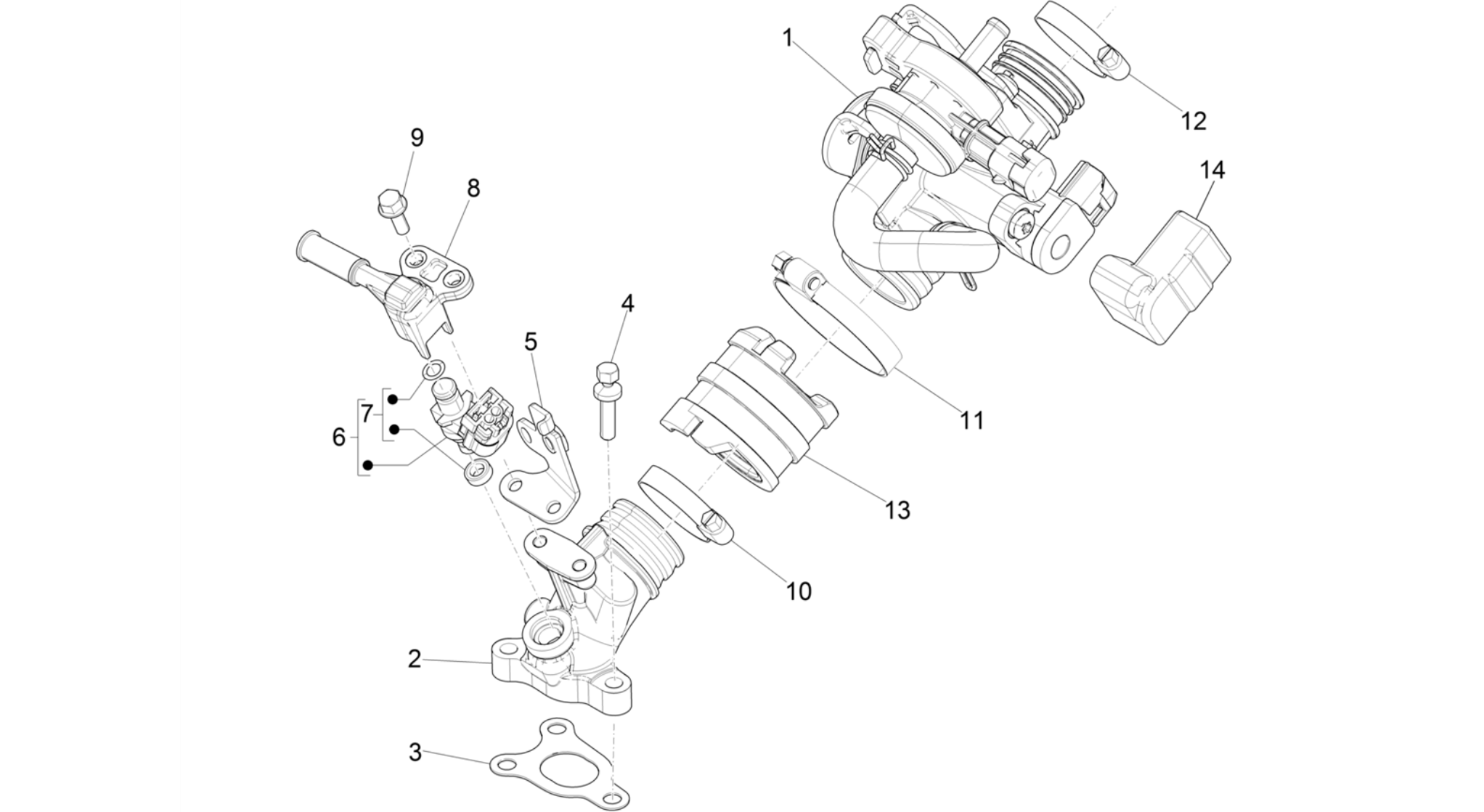 Throttle body - Injector - Induction joint
