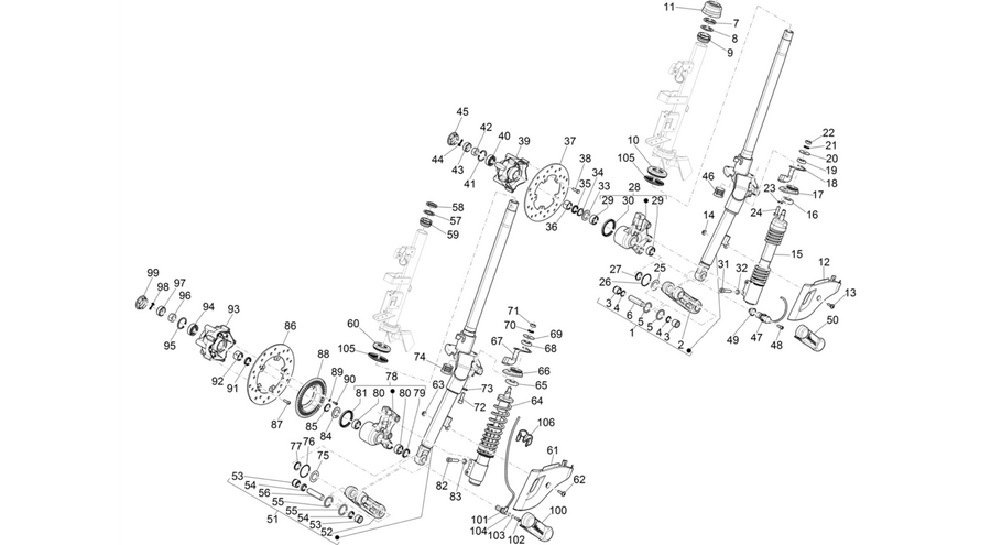 Fork/steering tube - Steering bearing unit