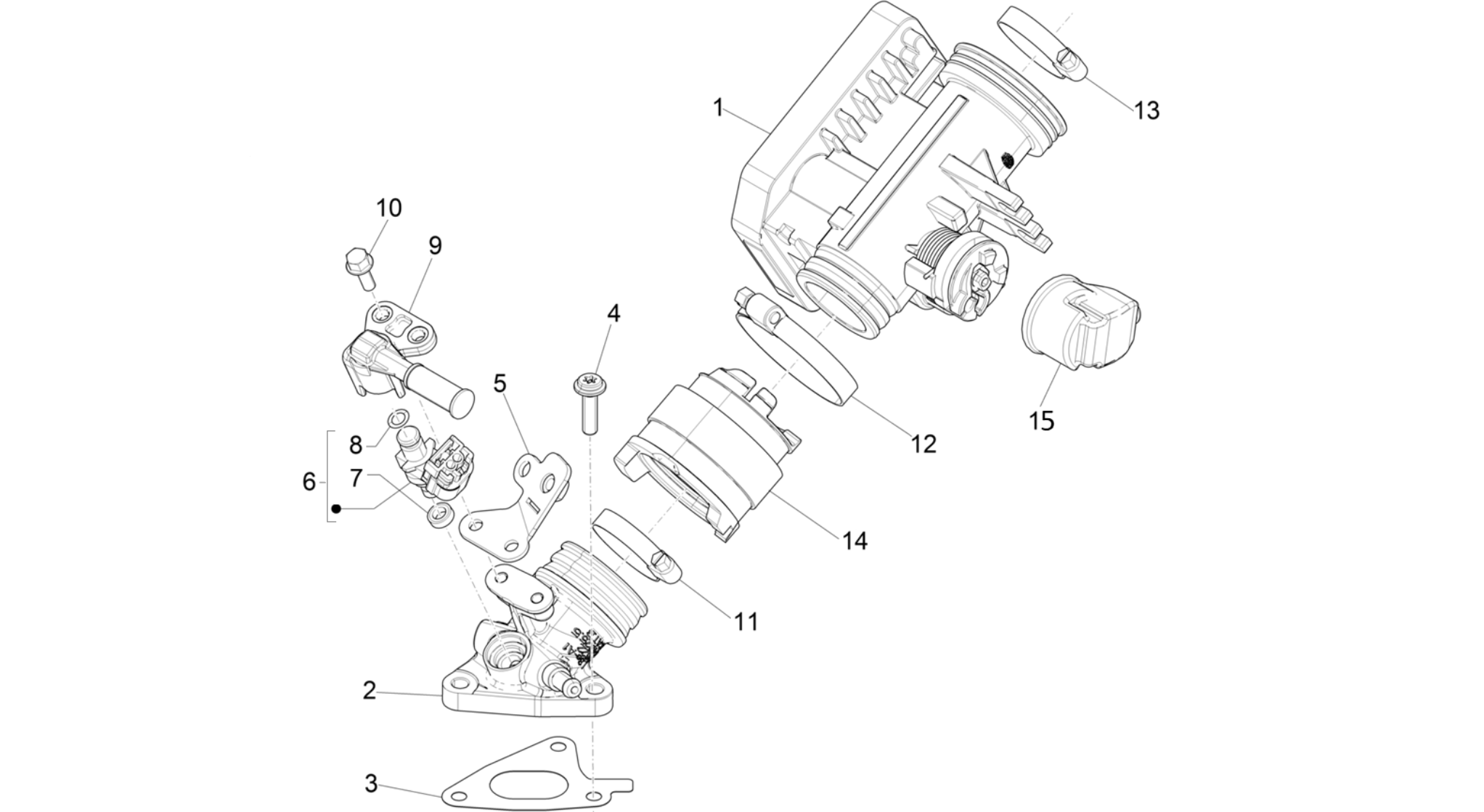 Throttle body - Injector - Induction joint