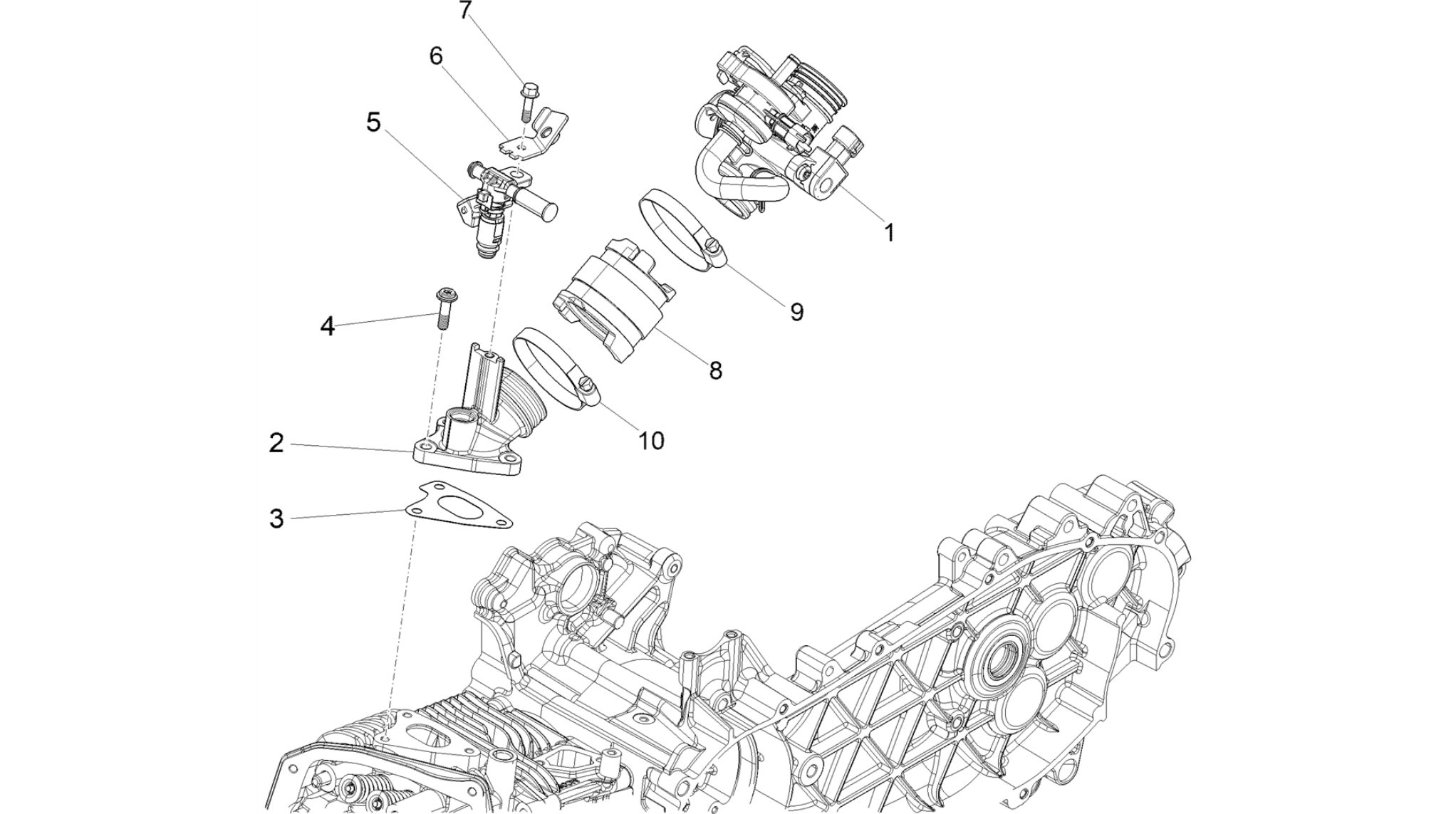 Throttle body - Injector - Induction joint