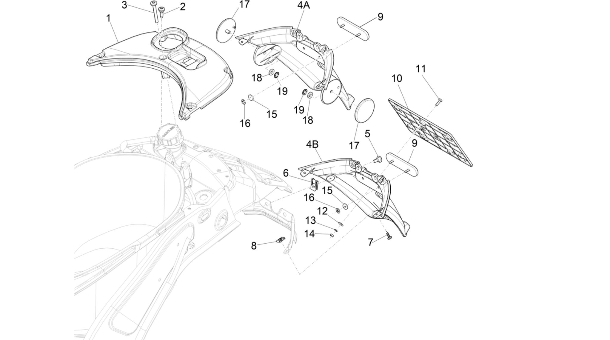 Rear cover - Splash guard