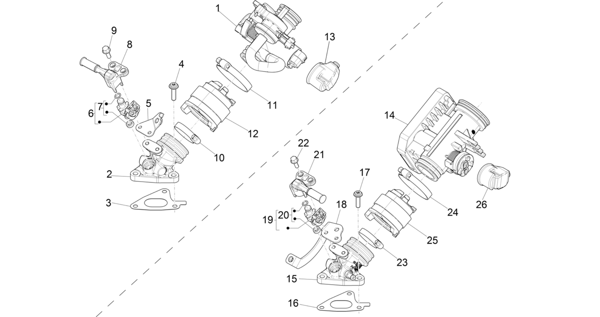 Throttle body - Injector - Induction joint