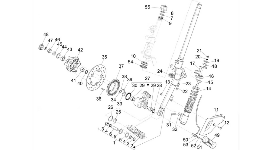Fork/steering tube - Steering bearing unit