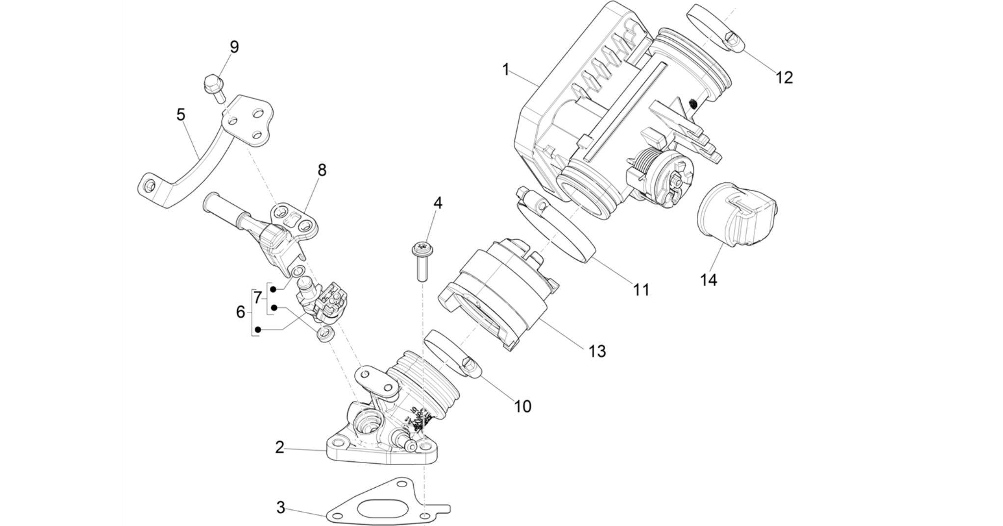 Throttle body - Injector - Induction joint