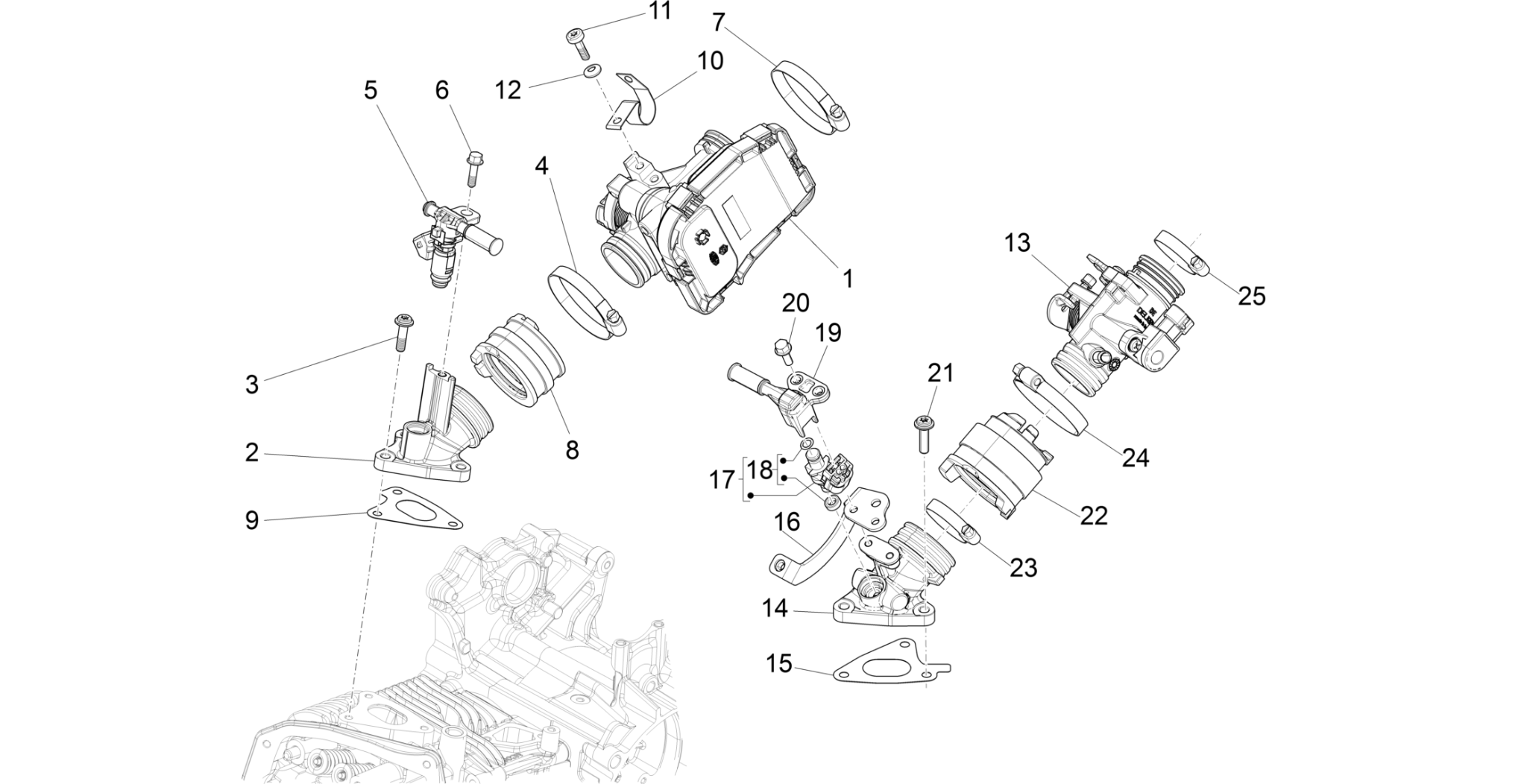 Throttle body - Injector - Induction joint