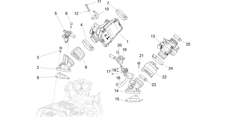 Throttle body - Injector - Induction joint