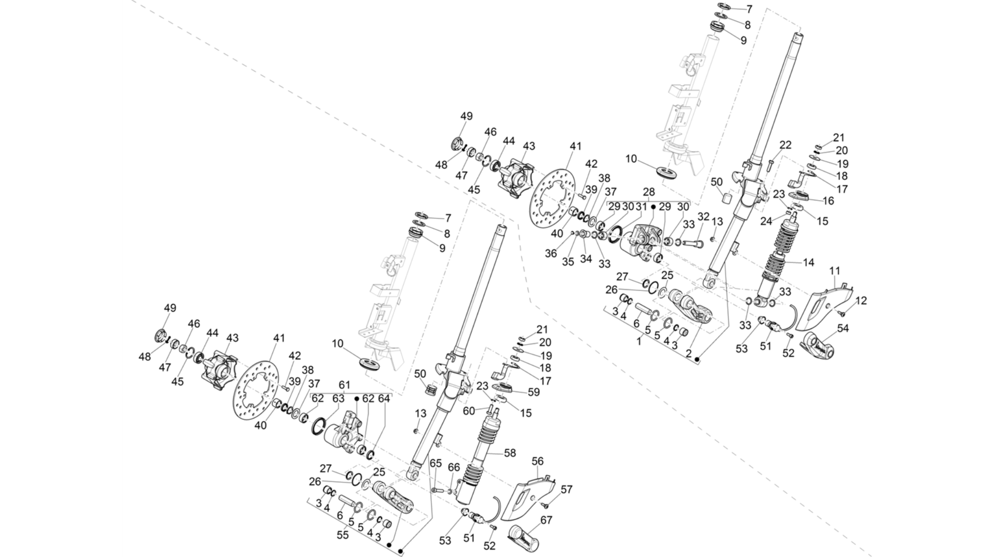 Fork/steering tube - Steering bearing unit