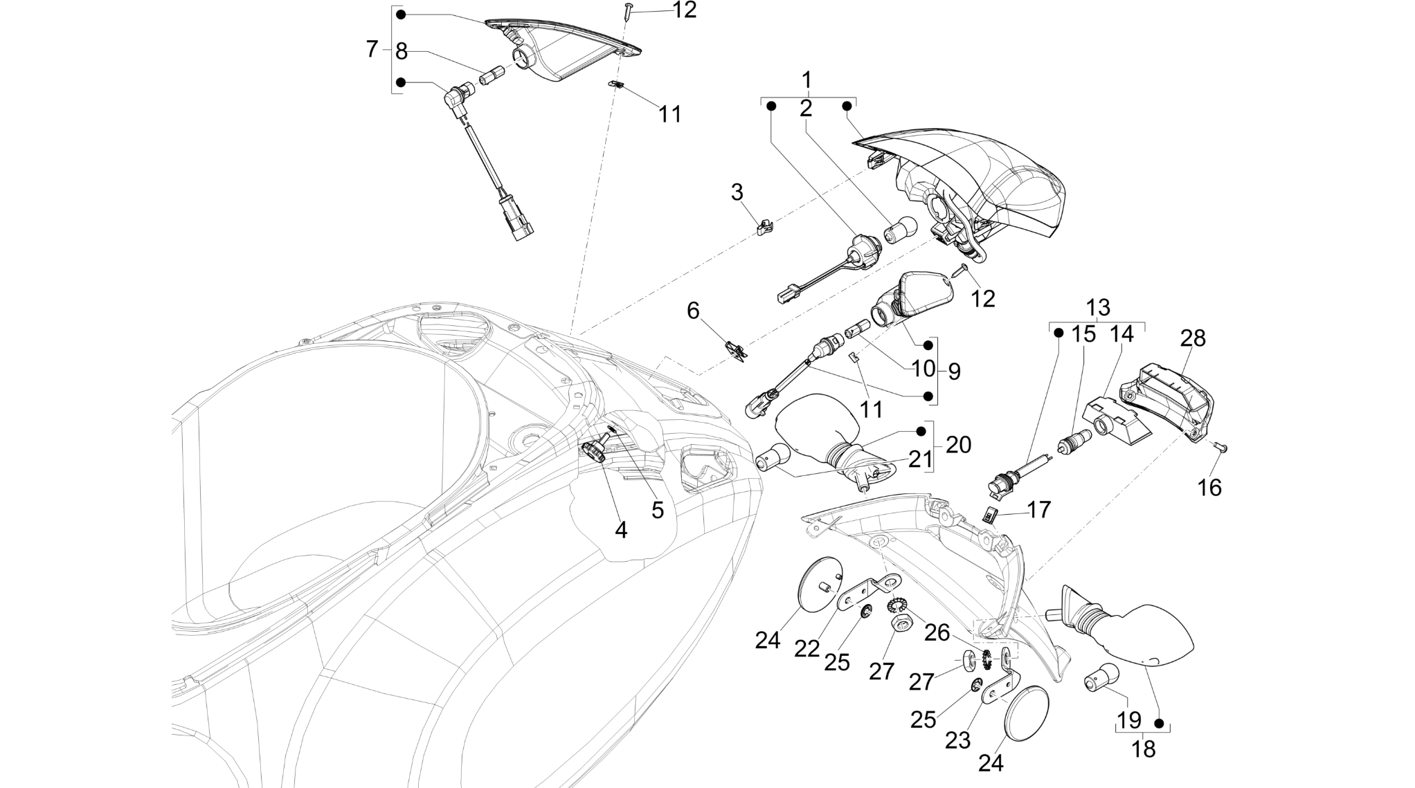 Rear headlamps - Turn signal lamps
