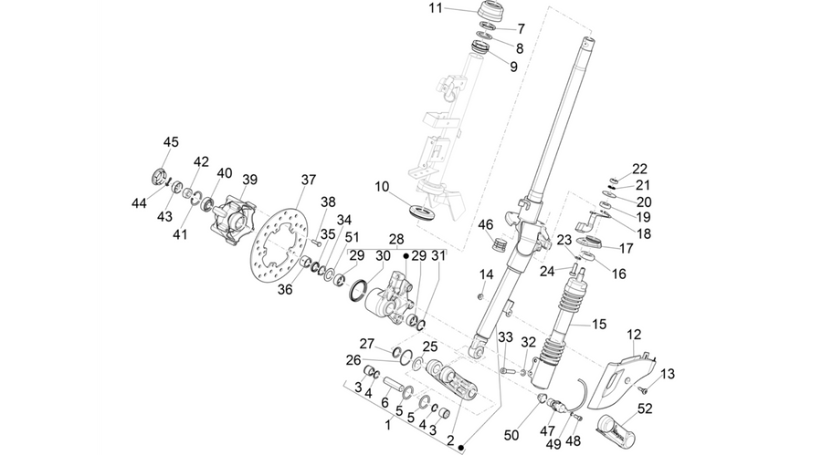 Fork/steering tube - Steering bearing unit