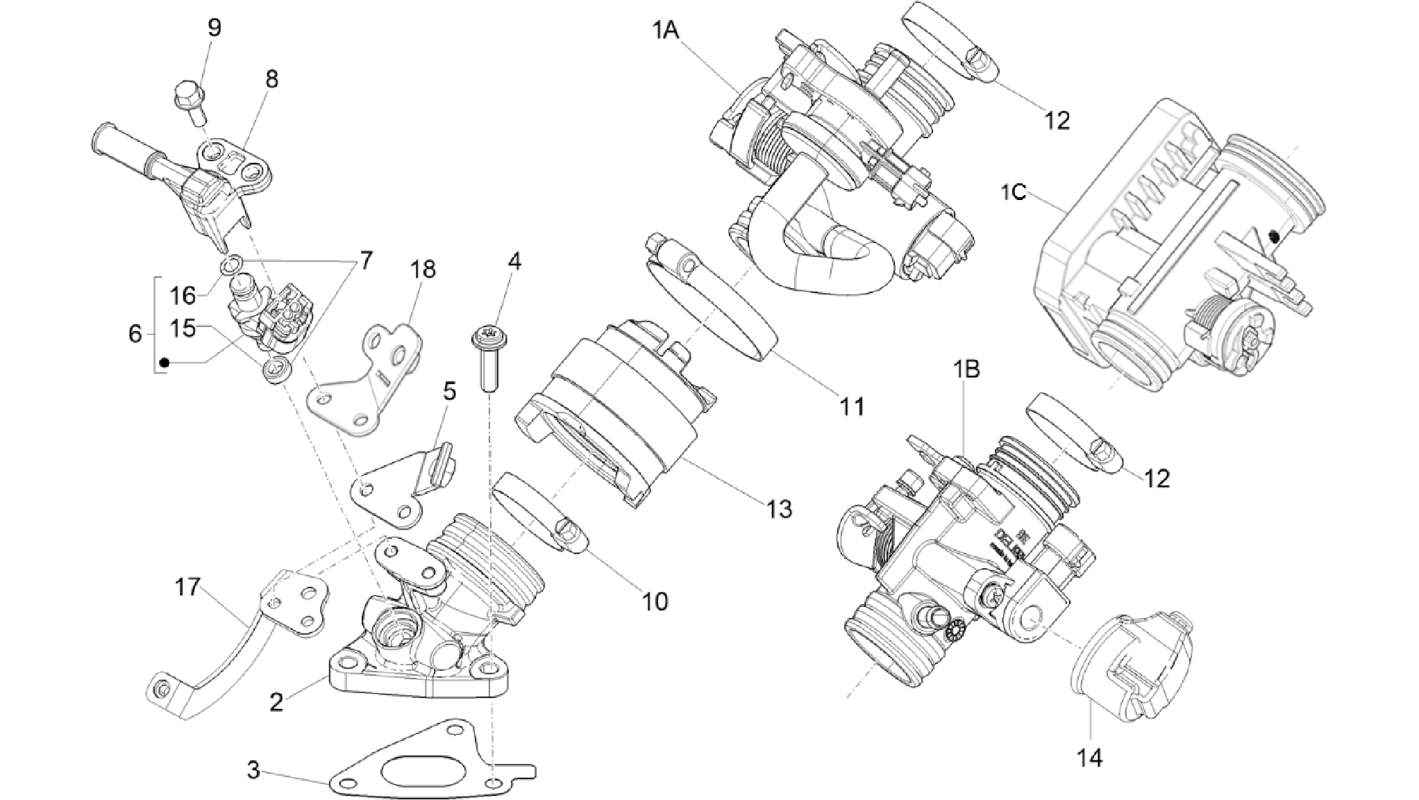 Throttle body - Injector - Induction joint