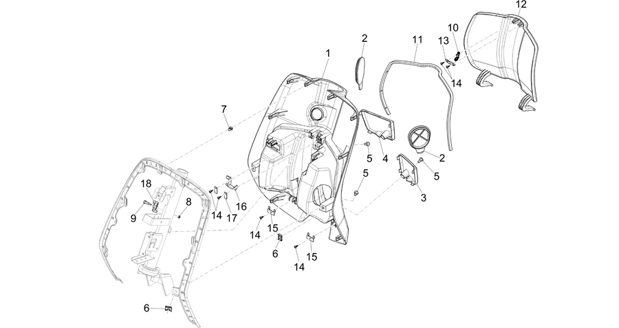 Front glove-box - Knee-guard panel