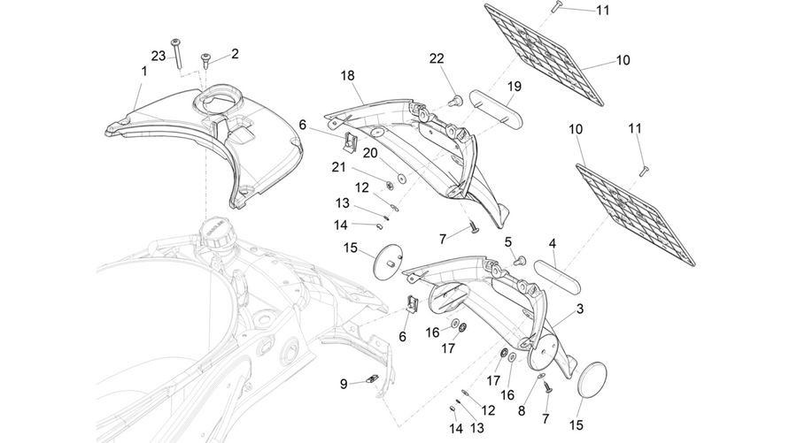 Rear cover - Splash guard