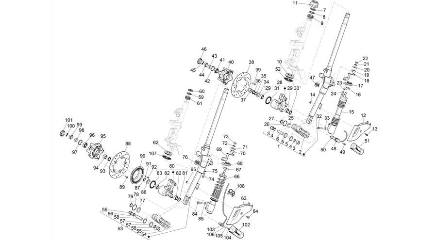 Fork/steering tube - Steering bearing unit